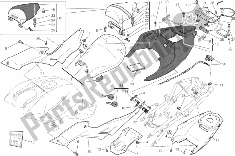 Wszystkie części do Siedzenie Ducati Streetfighter S USA 1100 2012